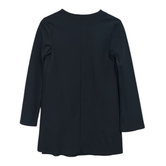 Silence & Noise Bell Sleeve Deep V-Neck Front Pockets Tunic Mini Dress Black S - Picture 4 of 10